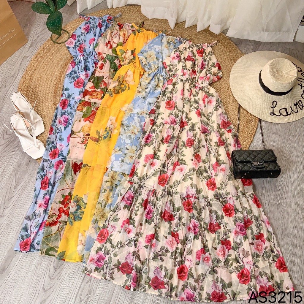 Váy maxi ⚡𝑺𝑰𝑬̂𝑼 𝑻𝑶̂𝑵 𝑫𝑨́𝑵𝑮⚡ Váy dáng dài đi biển, vải voan 2 lớp, mềm mại, hàng Quảng Châu cao cấp loại 1 | BigBuy360 - bigbuy360.vn