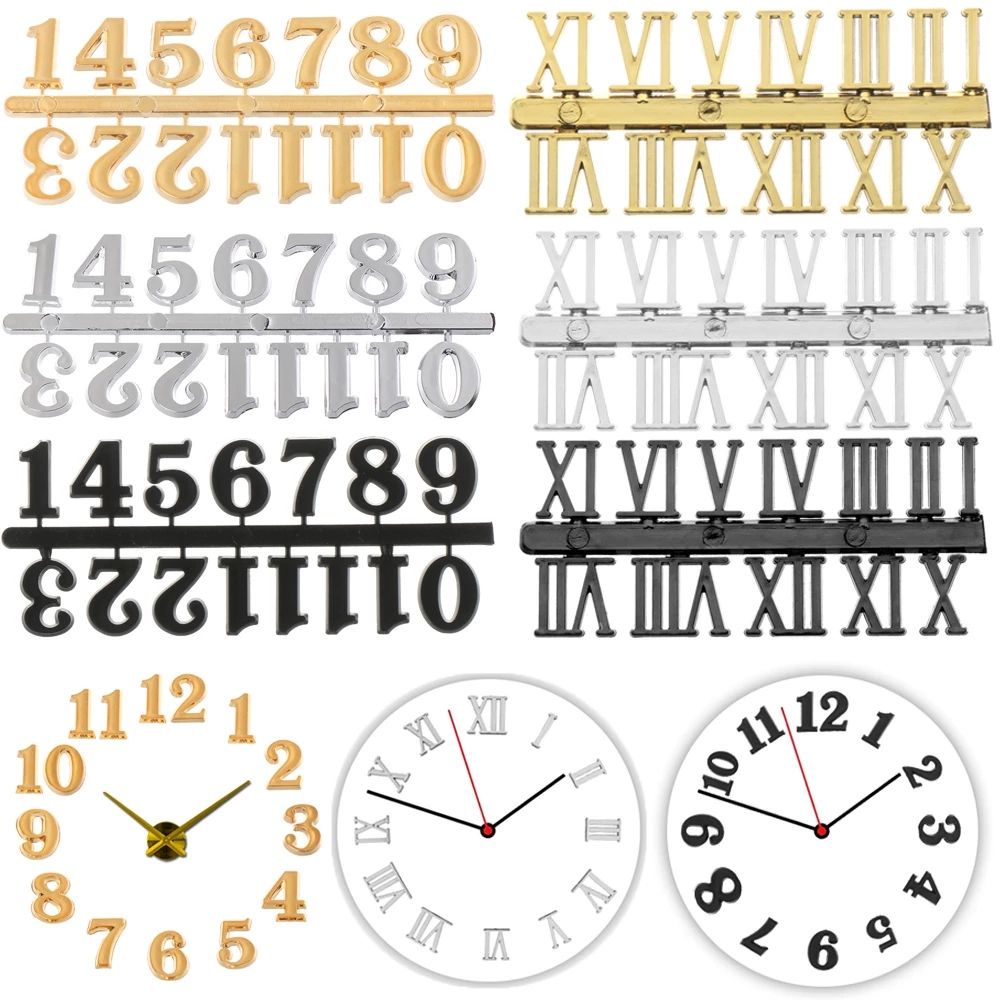 Phụ kiện đồng hồ số la mã 3D nhiều màu sắc