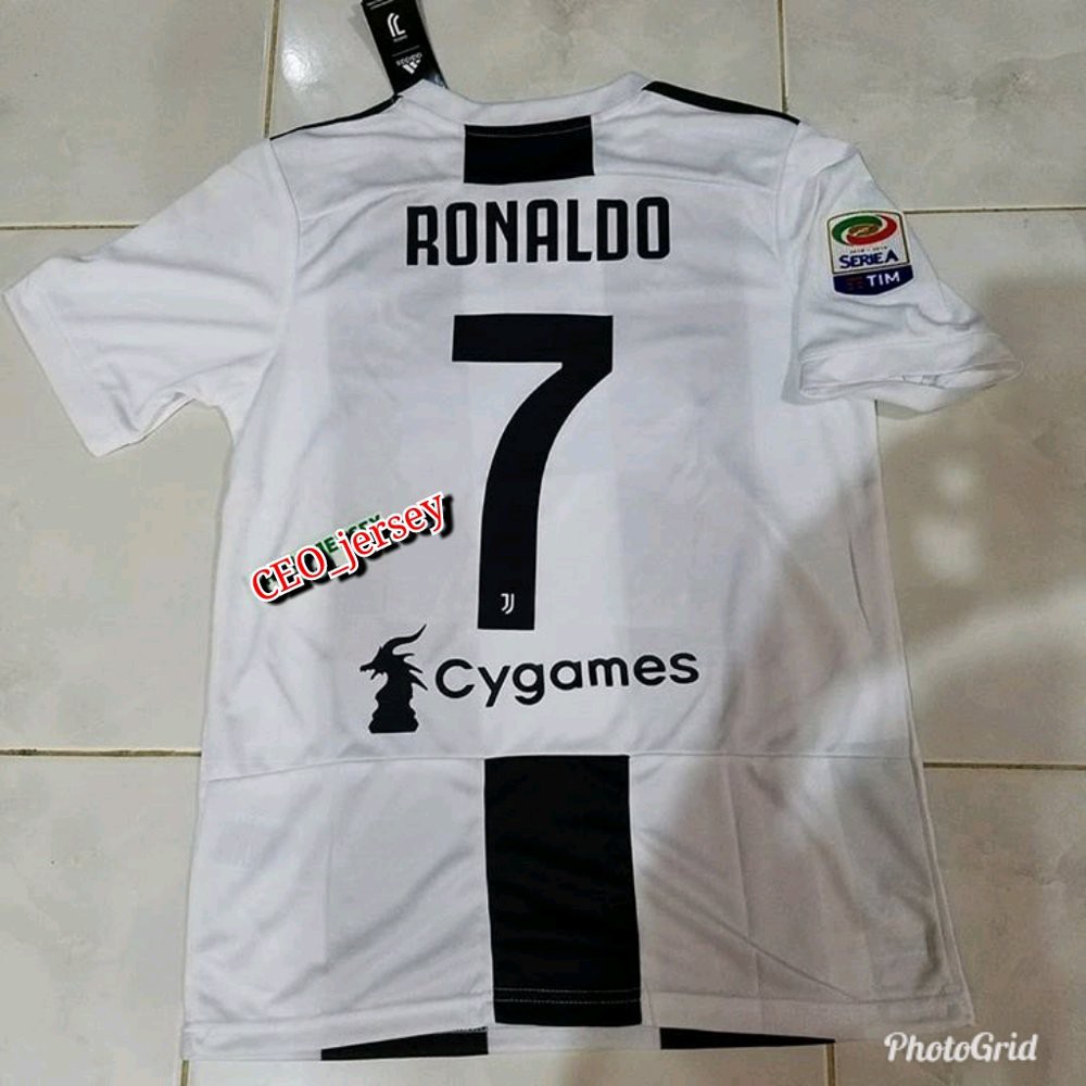 Áo Thun Thể Thao Juventus Juve Home Jersey Size Lớn Xxl Plus Fullpatch 2018 2019