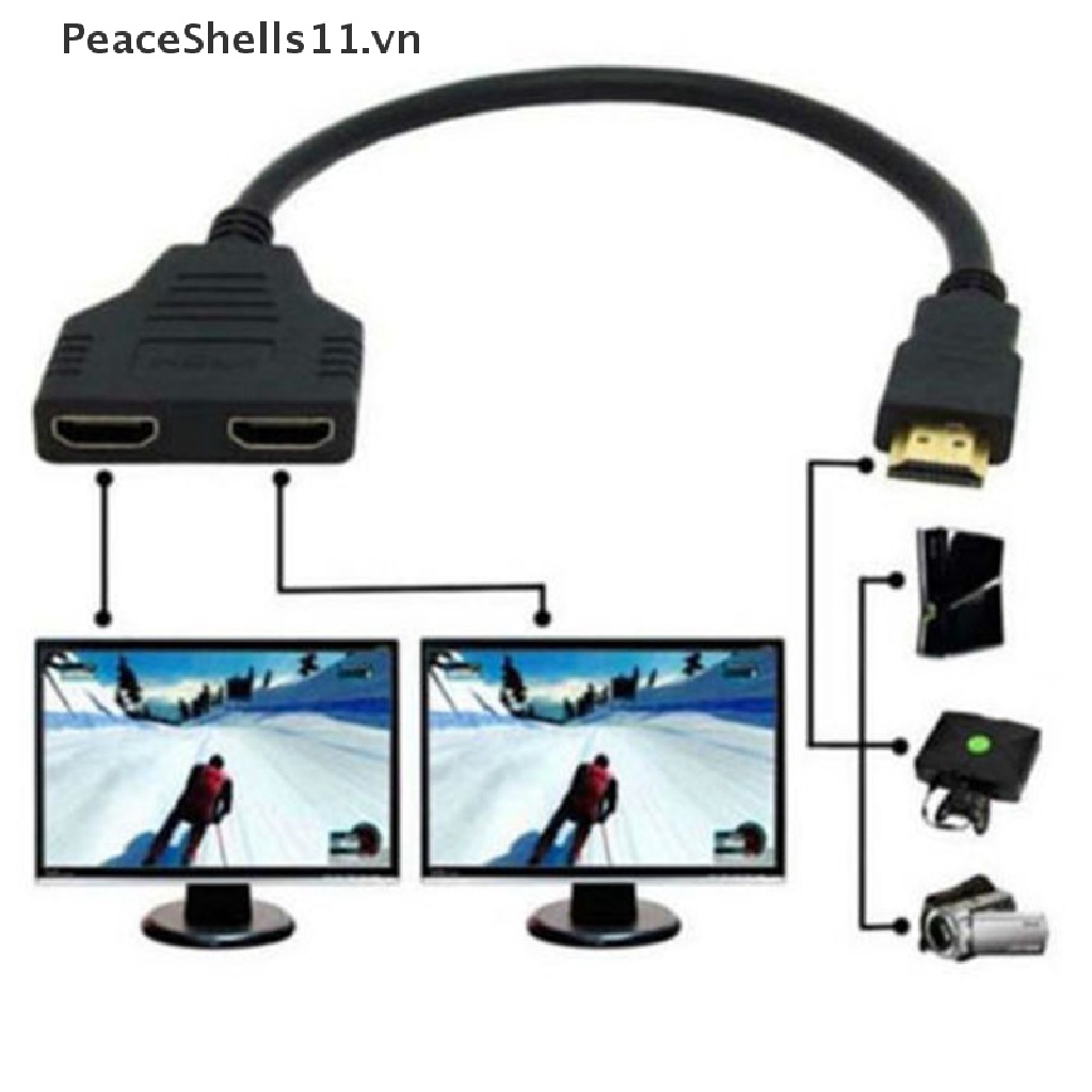 Dây Cáp Chuyển Đổi 1080P 2 Cổng HDMI 1 Trong 2Out Đực Sang Cái