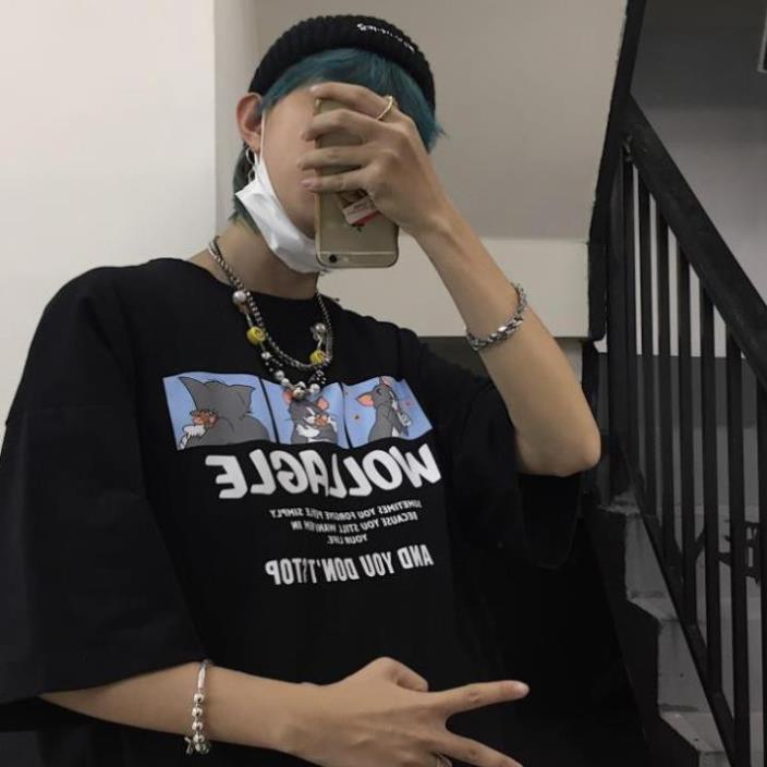 Áo thun nam nữ unisex tay lỡ AD69 Tom&Jerry, áo phông tay lỡ unisex form rộng oversize streetwear | BigBuy360 - bigbuy360.vn