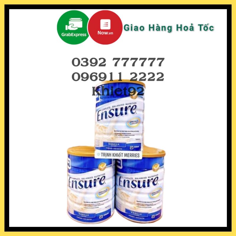 SỮA ENSURE ÚC 850GR DÀNH CHO NGƯỜI CAO TUỔI