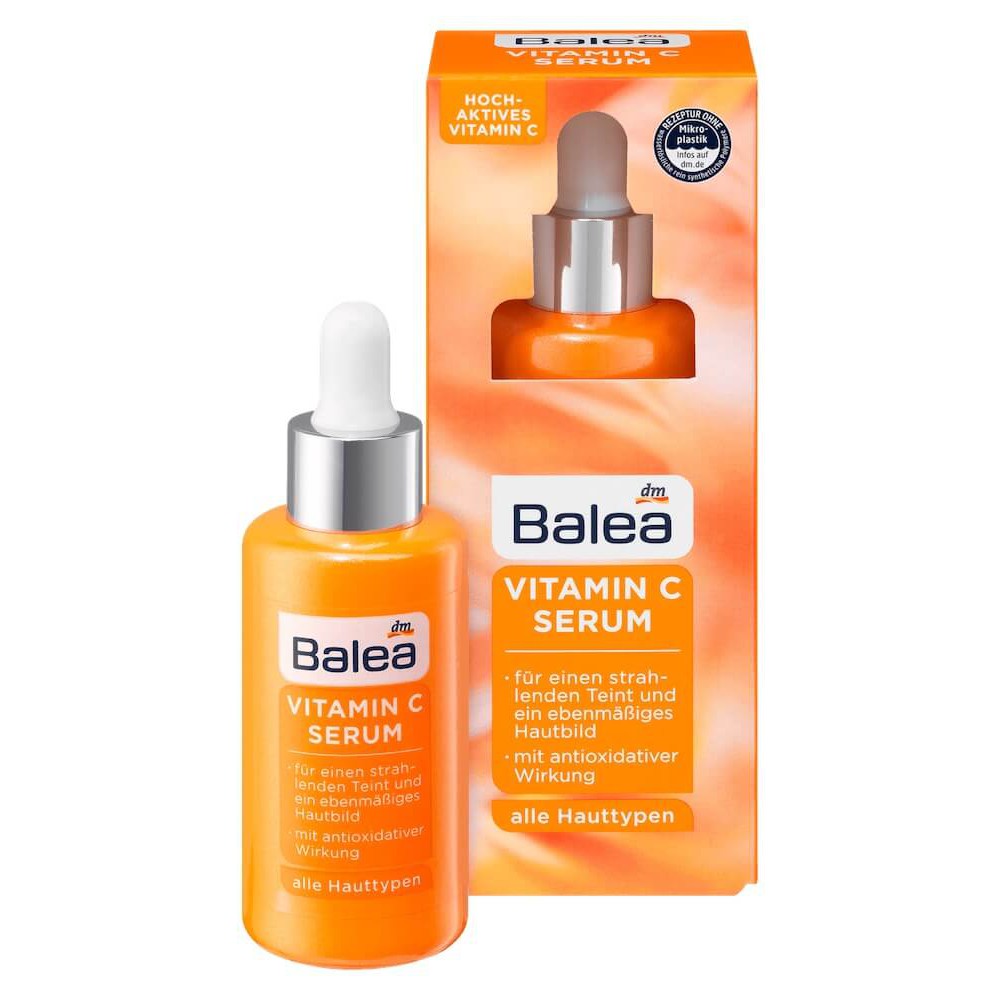 Balea Vitamin C Serum Giúp Da Trắng Sáng, Đều Màu, 30ml