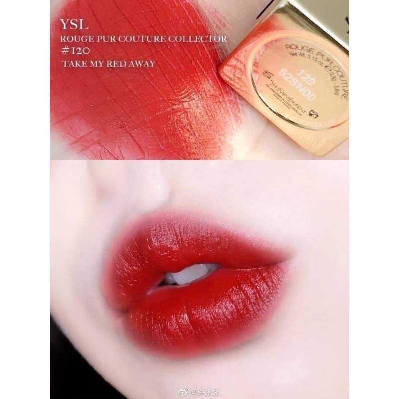 Son YSL 120 màu đỏ cherry chính hãng siêu đẹp