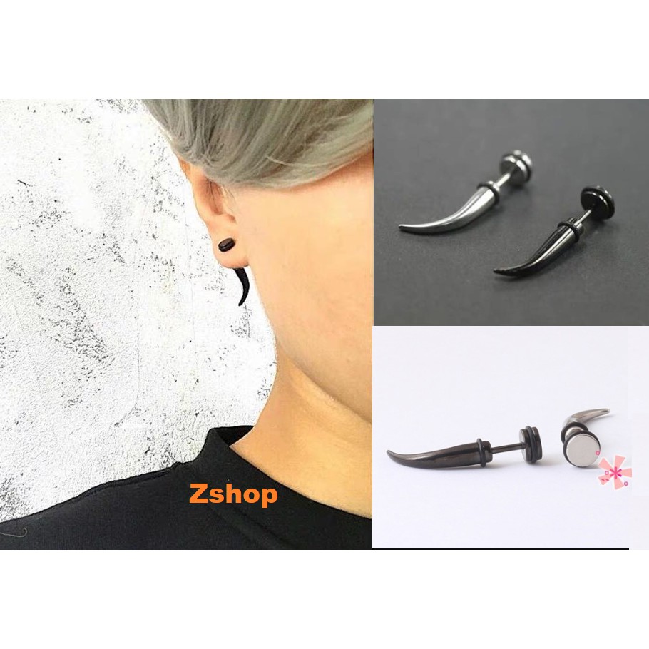 Khuyên tai Punktip thép titan chop cong cá tính FT18