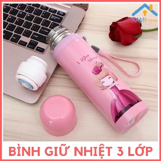 Bình giữ nhiệt cho trẻ em 500ml nhân vật dễ thương ly cốc cách nhiệt Model22000