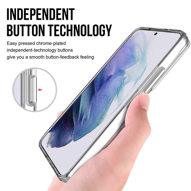 Ốp Điện Thoại Nhựa Acrylic Trong Suốt Chống Sốc Mạ Viền Cho Samsung Galaxy S10 S20 S21 S22 Plus Note 8 9 10+ 20 Ultra