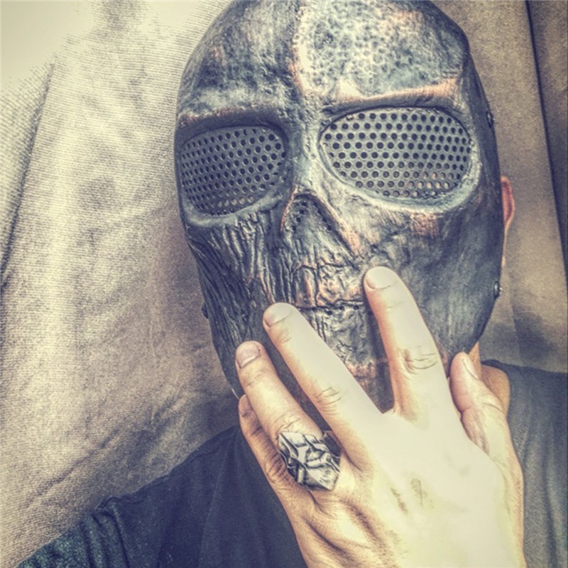 Nhẫn Hở Mặt Nạ Chiến Binh Hy Lạp Cổ Điển Bằng Kim Loại Phong Cách punk hip hop rock Cho Nam