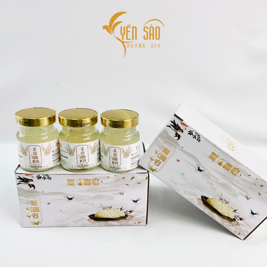 Yến Sào Ngự Cung Hoàng Gia set 6 hũ nguyên chất hạt sen 70ml