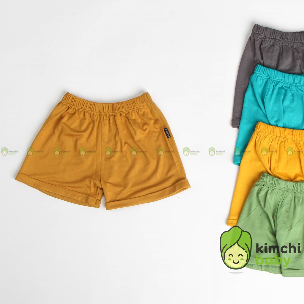 Quần short bé trai, bé gái KIMCHIBABY gập gấu vải thun lạnh, quần đùi cho bé mặc nhà mùa hè Minky Mom KWQ2102