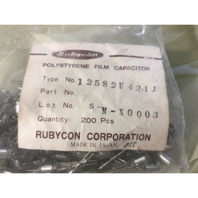Tụ Polystyrene Rubycon Nhật 430J 100v