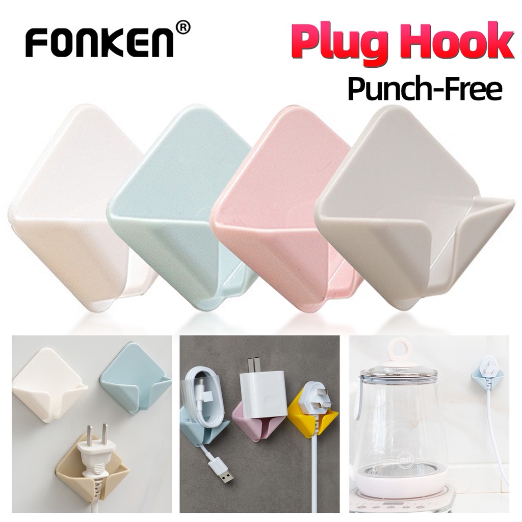 Móc dán tường FONKEN treo phích cắm thiết kế tiện lợi trang trí nhà cửa