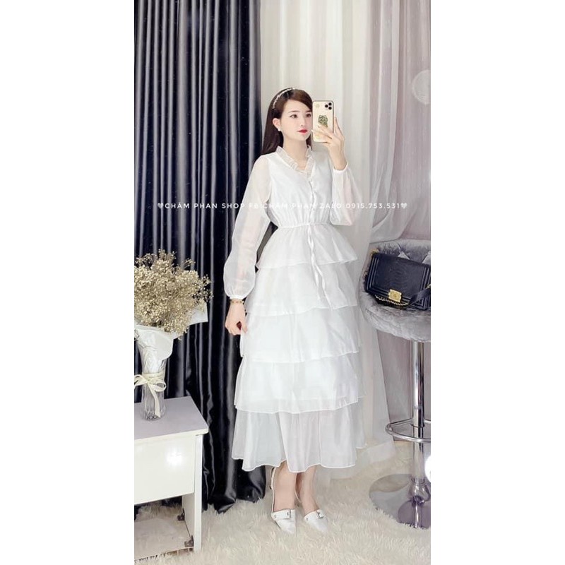 [Mã FAGREEN245 giảm 10% tối đa 30K đơn 99K] Váy maxi 5 tầng trắng tinh khôi | BigBuy360 - bigbuy360.vn