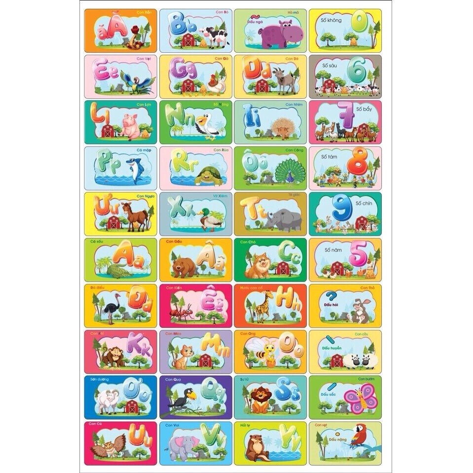 Bộ thẻ học thông minh 36 hoặc 44 thẻ cho bé