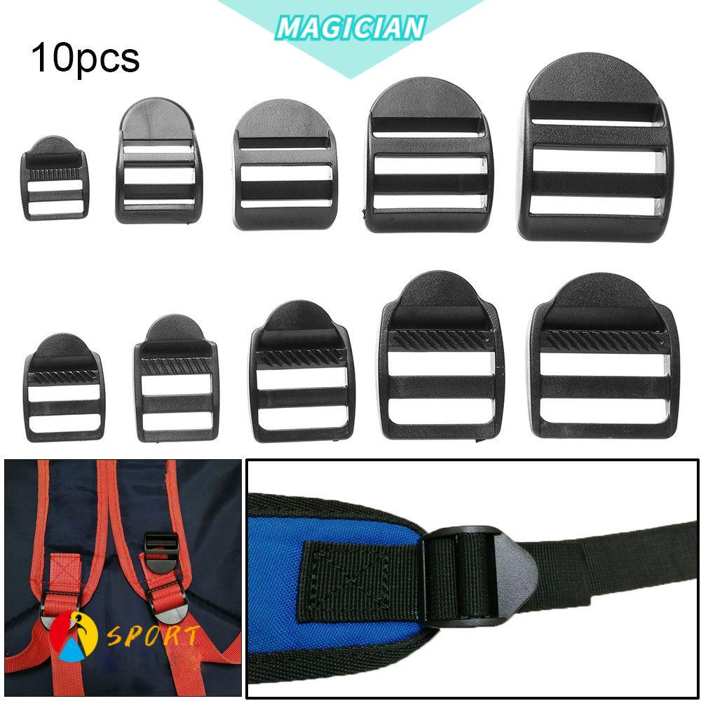 Set 10 móc khóa dây đeo ba lô bằng nhựa màu đen chất lượng cao