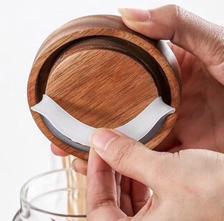 Hũ thủy tinh nắp gỗ 1000ml