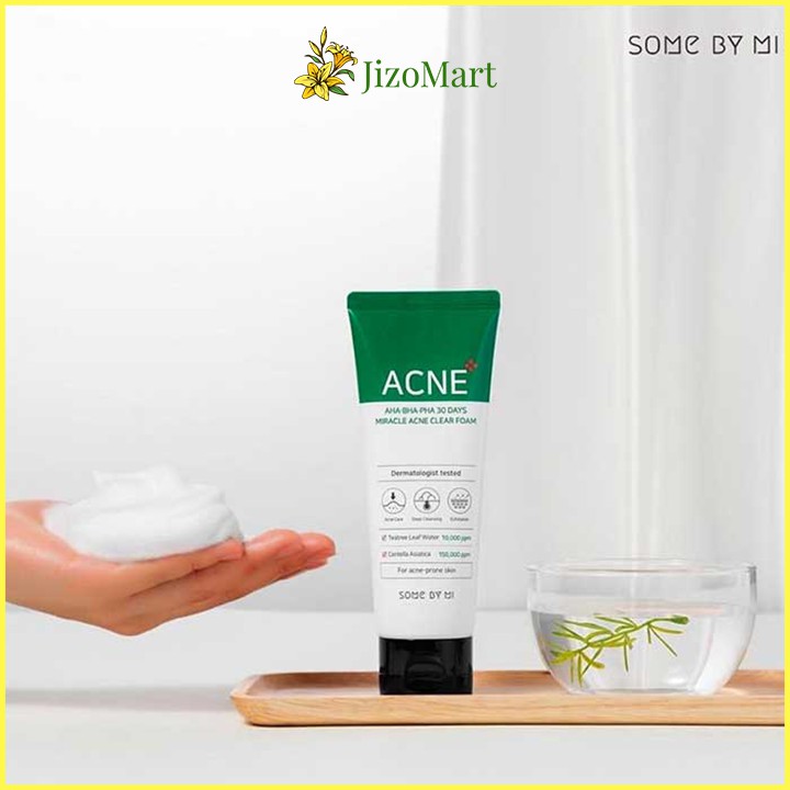 Sữa Rửa Mặt Tràm Trà Giảm Mụn Some By Mi AHA-BHA-PHA 30 Days Miracle Acne Clear Foam 100ml & 30ml | BigBuy360 - bigbuy360.vn