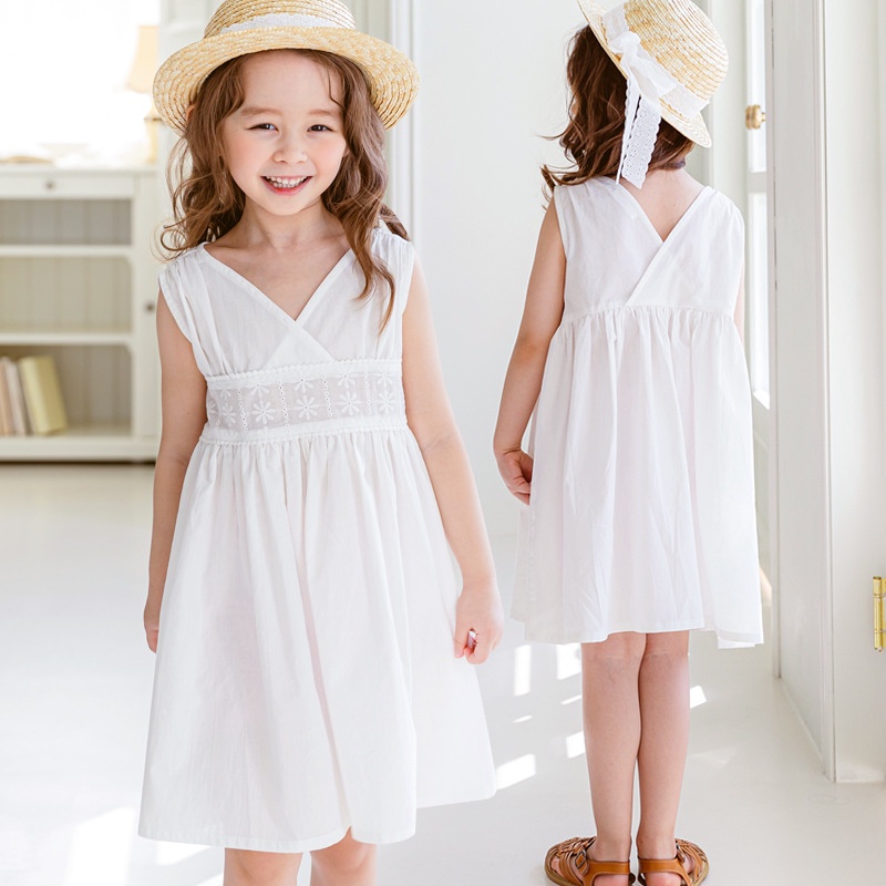 Váy Bebezoo màu trắng cố vạt chéo BG size 100-140