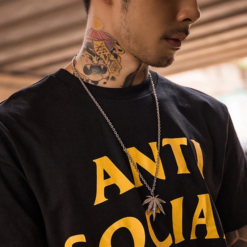 vòng cổ Kim Loại Mặt Hình Lá Phong Thời Trang Cho Nam