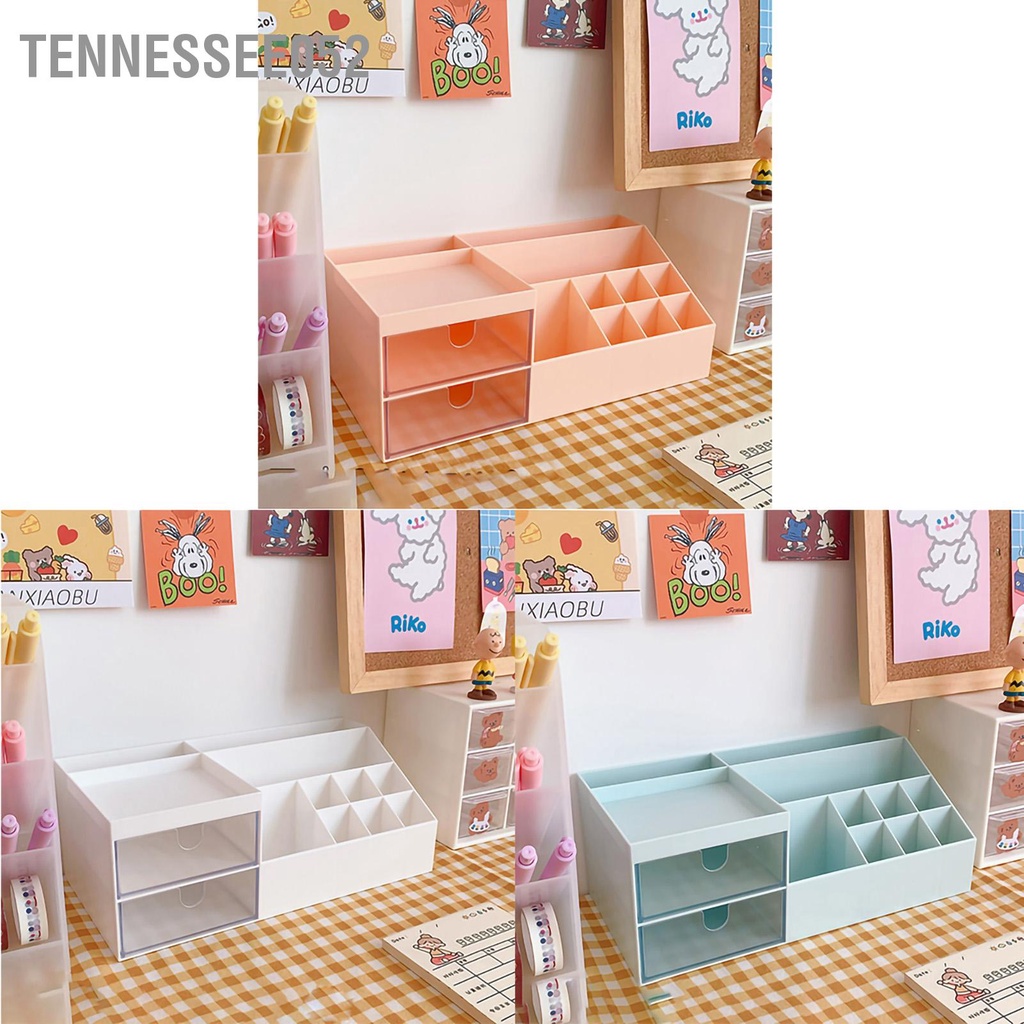 Hàng Sẵn Kệ đựng mỹ phẩm, đồ dùng học tập để bàn Thiết kế nhiều ngăn Ngăn kéo Dễ thương đẹp 【Tennessee052】
