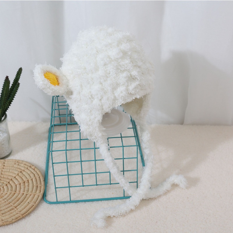 Mũ Len Dệt Kim Mềm Mại Dày Dặn Giữ Ấm Tai Dễ Thương Cho Bé