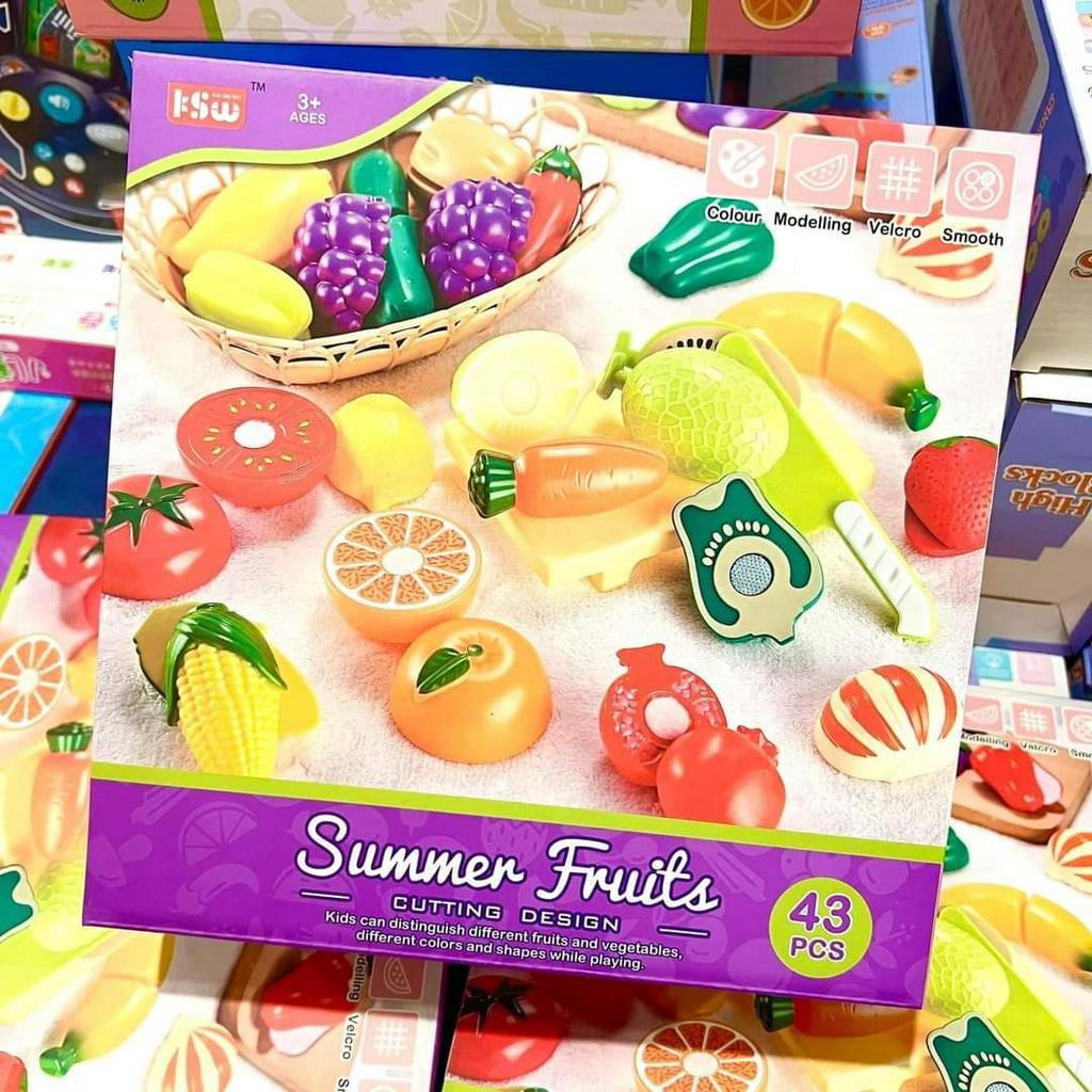 Bộ Đồ Chơi Cắt Trái Cây Rau Củ, Đồ Chơi Cắt Hoa Quả Cho Bé