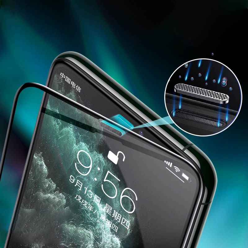 Kính Cường Lực Chống Bụi & Dấu Vân Tay Cho iPhone 13 12 Mini 11 Pro Xs Max XR 14Pro 14max 14Promax