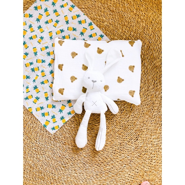Vỏ gối đầu, gối ôm cho bé sơ sinh vải xô Muslin cao cấp