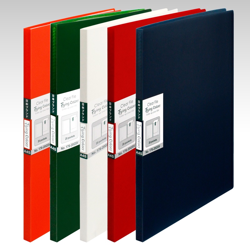 File lá King Jim cao cấp PP khổ A4 tiêu chuẩn 1737GSV & 176GSV, 5 sắc màu sang trọng, lựa chọn 8-20-40 lá - 1 chiếc