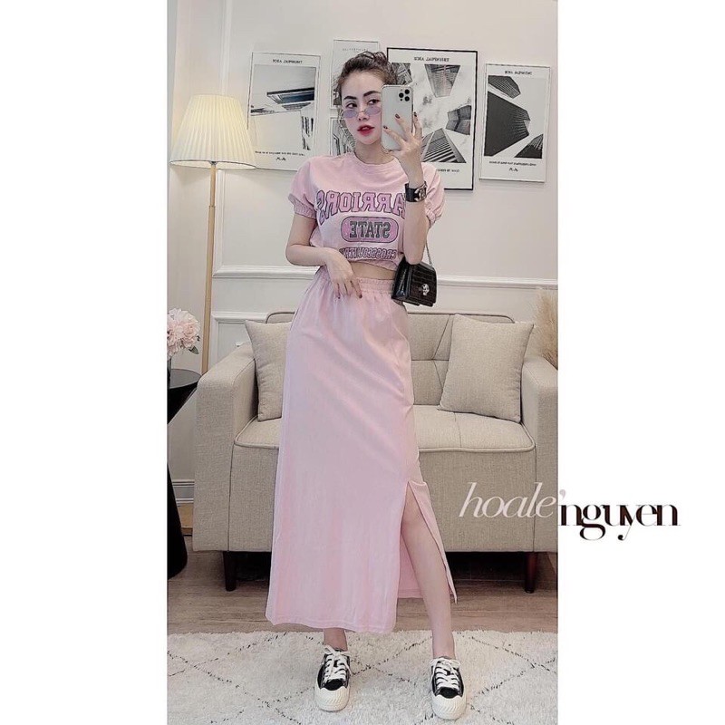 Set áo CROTOP chữ mix chân váy | BigBuy360 - bigbuy360.vn
