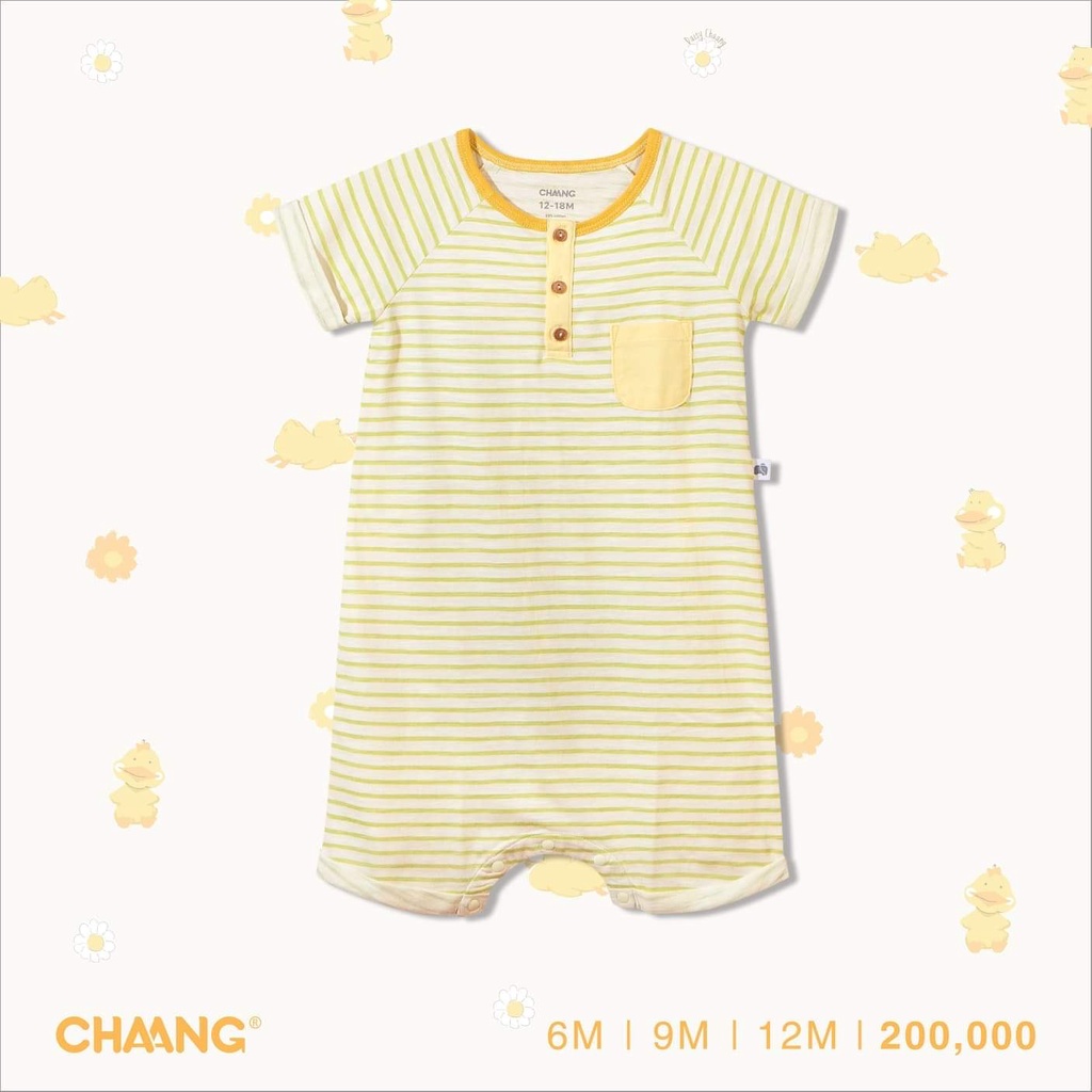 Chaang body cộc tay cotton cho bé trai bé gái Lake bổ trụ, tay bèo trẻ em