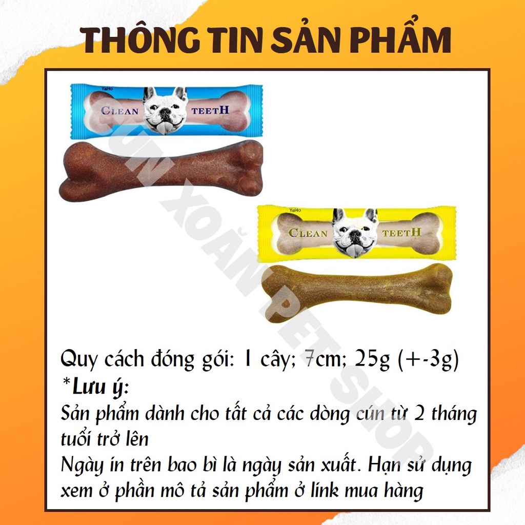 Xương gặm sạch răng cho chó Yaho (cây 25g 7cm) Xương bổ sung canxi cho chó