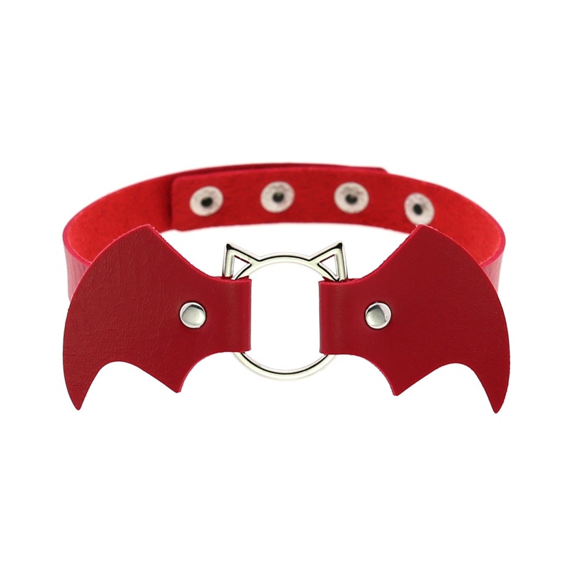 Vòng Cổ Choker Bằng Da Hình Dơi Phong Cách Gothic Punk Dành Cho Dịp Halloween / Giáng Sinh