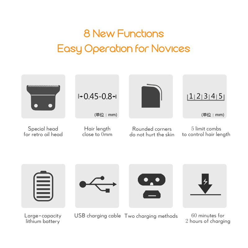 Tông đơ cắt tóc Kemei KM-1951 lưỡi cắt bằng thép không gỉ chất lượng cao