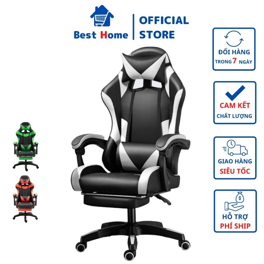 Ghế Gaming Cho Game Thủ Chơi Game Có Gác Chân Và Massage Lưng Kết Hợp Ghế Lười Xoay Văn Phòng Và Làm Việc Thư Giãn