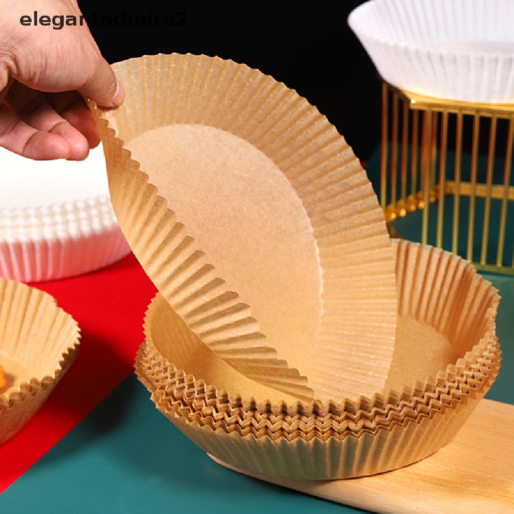 [gant] 25Pcs Air Fryer Disposable Paper Liner Non-Stick Mat Round Paper Baking Mats .