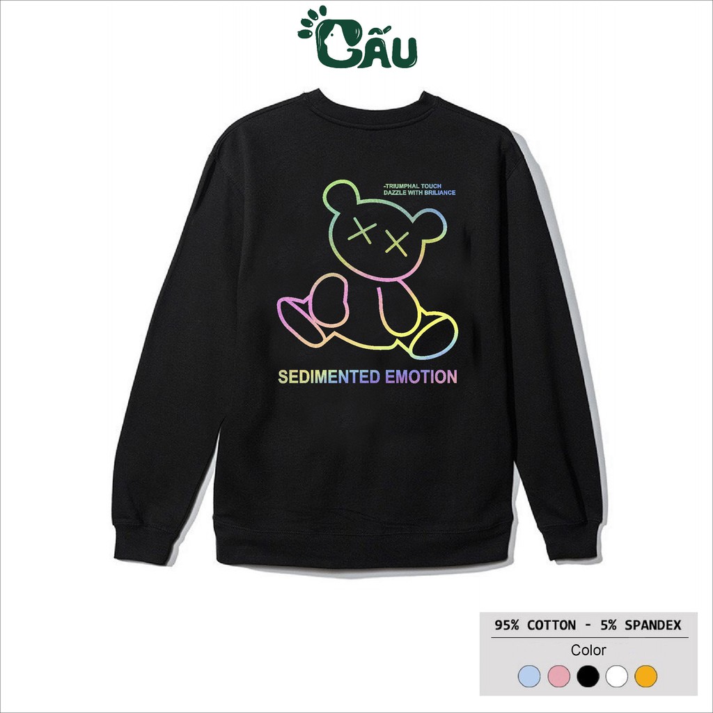 Áo sweater GẤU 194 vải thu đông co dãn, dày dặn mềm mịn form rộng phong cách Unisex - GẤU PHẢN QUANG