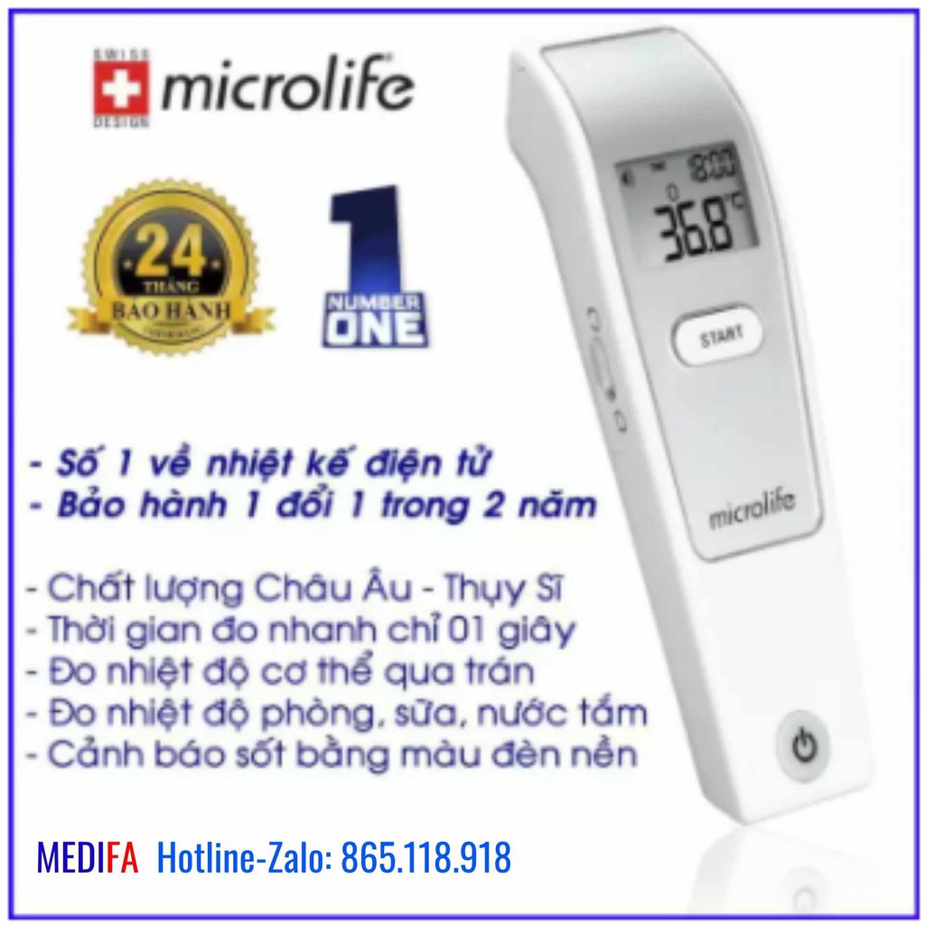 [SẴN HÀNG] Nhiệt kế hồng ngoại đo trán đa năng, FR1MF1, chính hãng Microlife/Thụy Sỹ, BH 2 năm 1 đổi 1