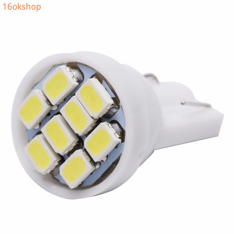 Bóng đèn led 12v t10 8smd 1206 cao cấp cho biển số xe hơi