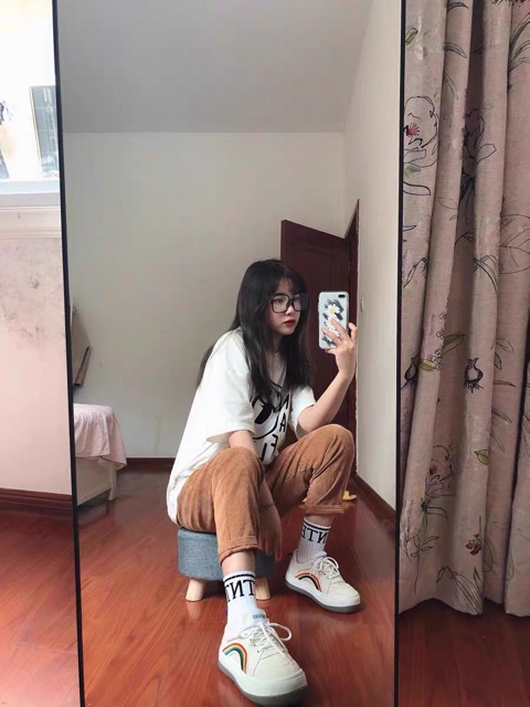 [THANH LÍ KHO] Giày sneaker cầu vồng đế độn cao_hàng chuẩn loại đẹp đúng form/ảnh thật cuối