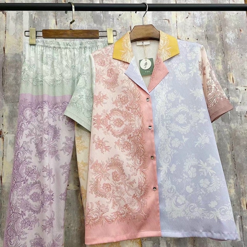 pijama cao cấp lụa xước Quảng Châu  Tay ngắn nhiều màu