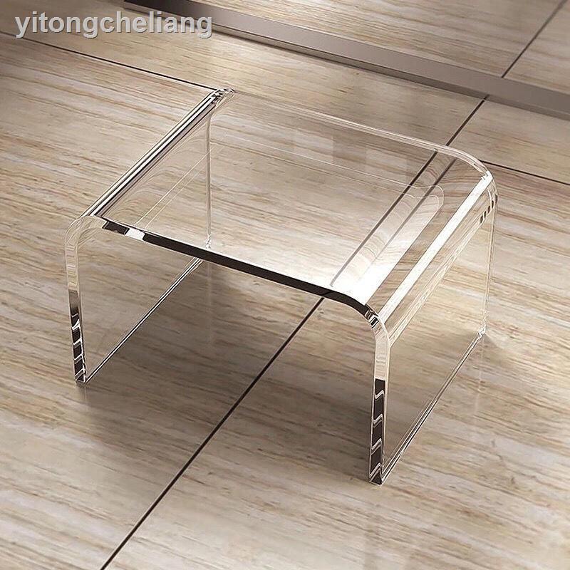Ghế Đẩu Vuông Thấp Bằng Acrylic Trong Suốt Nhẹ Đa Năng Thời Trang Bắc Âu 11.7 ins