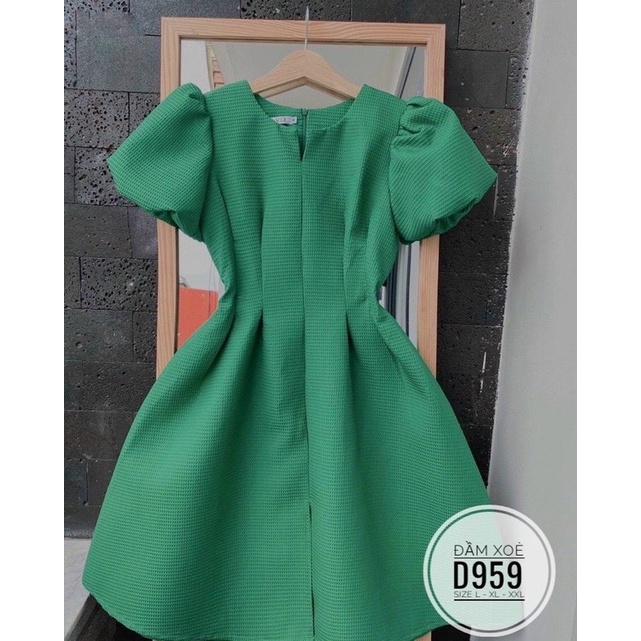 [ CHUBBY BIGSIZE ] ĐẦM XOÈ TAY PHỒNG VẢI POLY TỔ ONG TỪ 55-90Kg