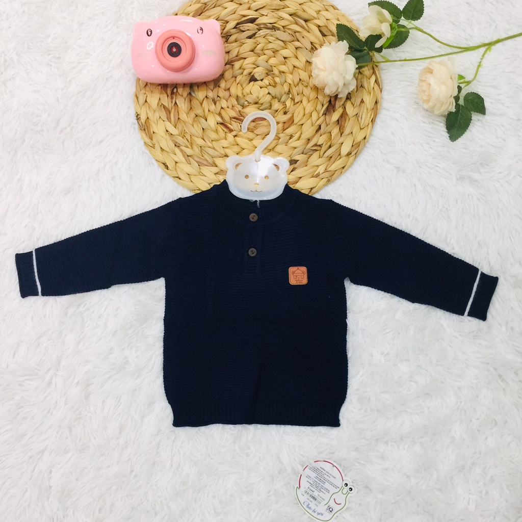 Áo len dài tay cho bé trai Dokma thu đông chất mềm mịn dày dặn sale size 6-24M DA445