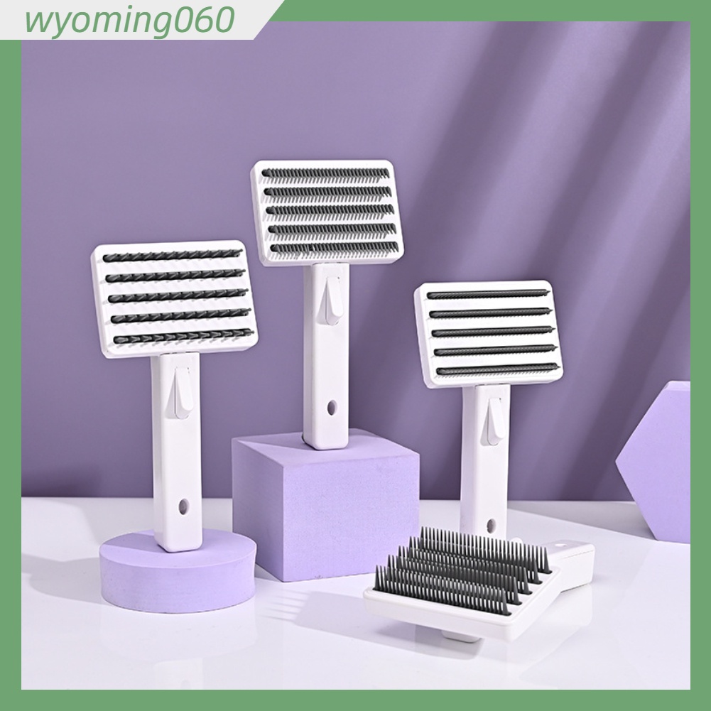 Wyoming060 Bàn chải cạo lông cho chó Bền ABS Di động Tay cầm thoải mái Mát xa cơ thể Loại bỏ xù mèo Pet