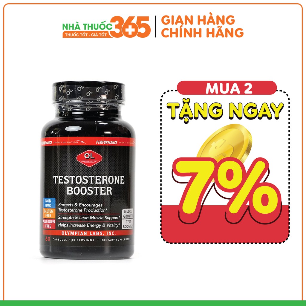 Viên uống hỗ trợ cân bằng và tăng cường sinh lý nam Olympian Labs Testosterone Booster - Hộp 60 viên