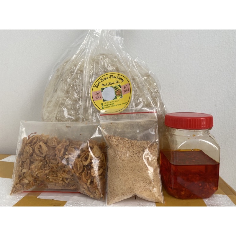 COMBO 500Gr BÁNH TRÁNG PHƠI SƯƠNG + MUỐI NHUYỄN HÀNH PHI SA TẾ