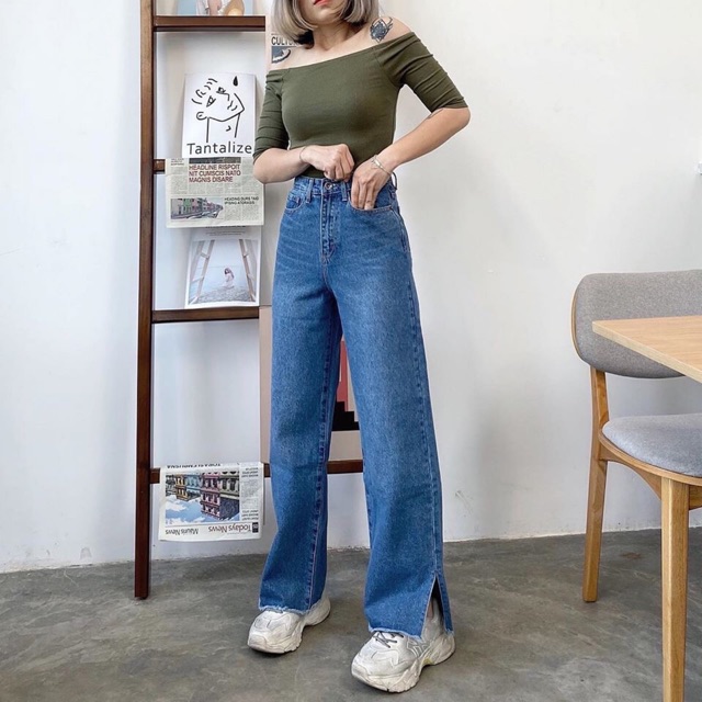 Quần culottes lai xẻ dáng dài