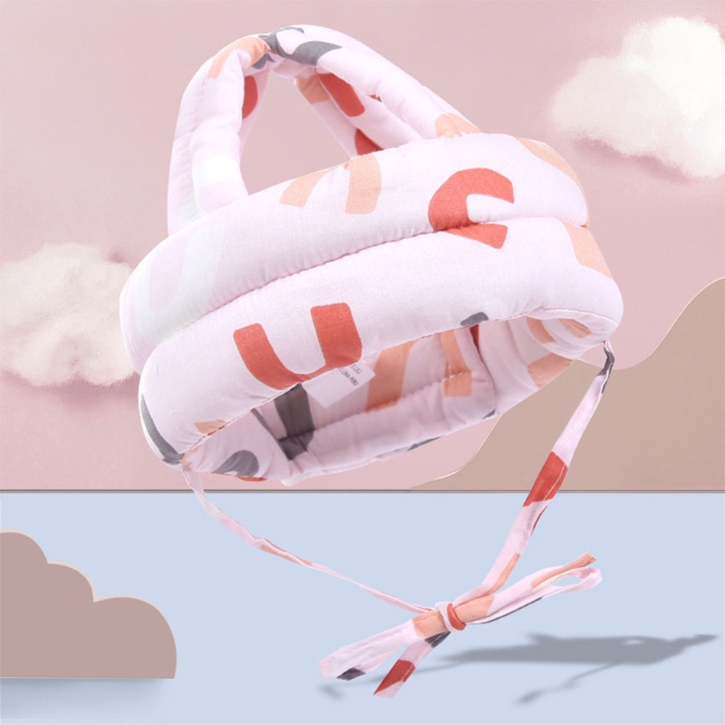 Mũ Bảo Hiểm Bảo Vệ Đầu Chống Va Chạm Bằng Vải Cotton Dành Cho Trẻ Sơ Sinh