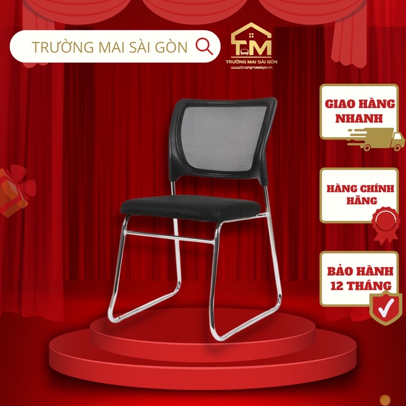 Ghế quỳ làm việc văn phòng học tập Trường Mai Sài Gòn cao cấp chân siinox lưng tựa lưới thoáng mát
